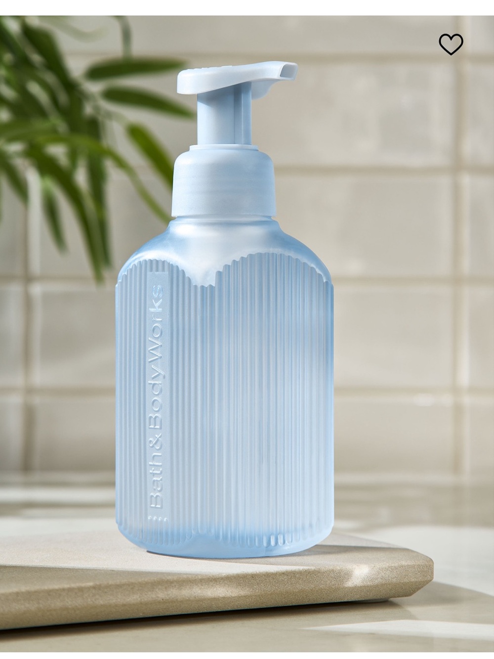 Bath & Body Works Pale Blue Ribbed Foaming Soap Dispenser